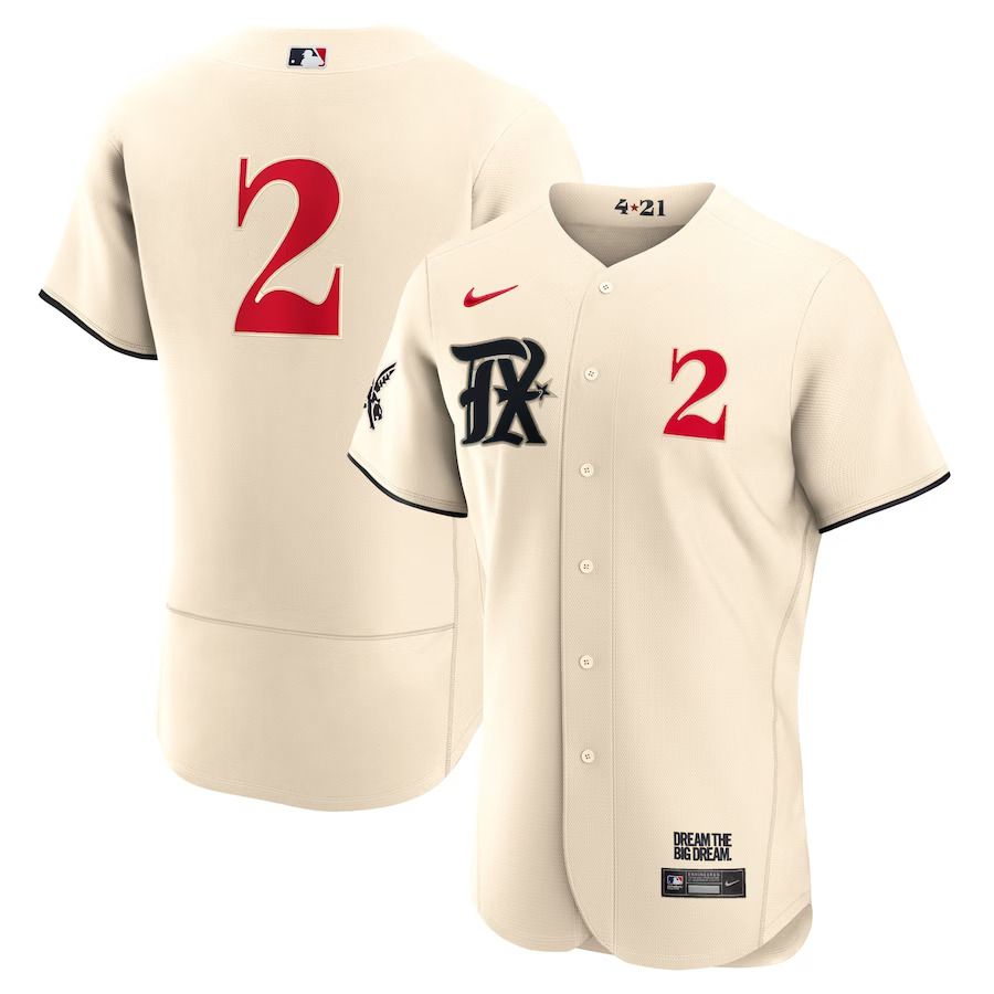 Men Texas Rangers #2 Marcus Semien Nike Cream 2023 City Connect Authentic Player MLB Jersey->texas rangers->MLB Jersey